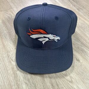 VTG Denver Broncos Snapback Hat NFL Football Logo 7 Plain Logo‎ Blue Cap